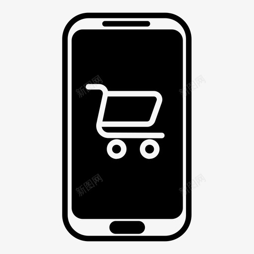 智能手机电子商务在线营销svg_新图网 https://ixintu.com 在线 营销 智能 手机 电子商务 商店 符号