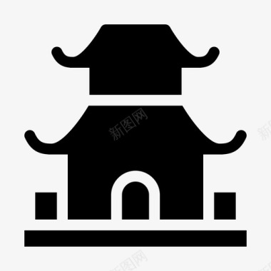 庙宇亚洲信仰图标