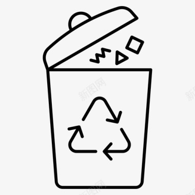 回收箱桶垃圾箱图标