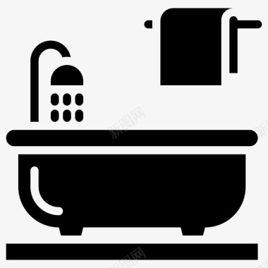 浴缸经典透明图标