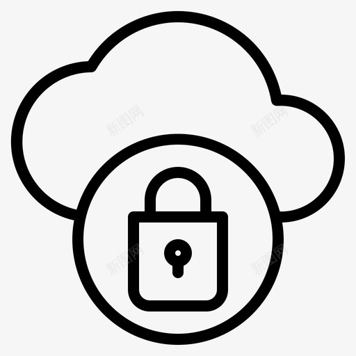 云计算锁保护安全svg_新图网 https://ixintu.com 云计算 保护 安全