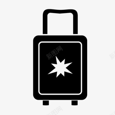 轮子手提箱行李旅行图标
