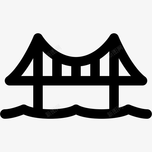 金门大桥加州地标svg_新图网 https://ixintu.com 金门 大桥 加州 地标