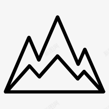山爬山旅游图标