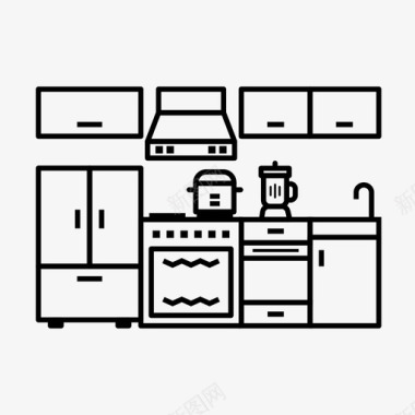 厨房室内设计橱柜厨具图标