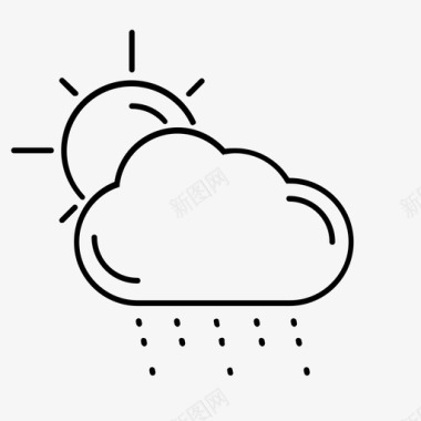 多雨多云天气预报图标