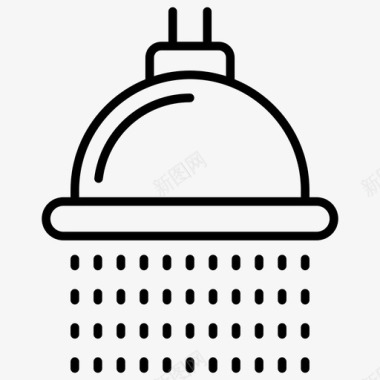 淋浴头冲洗器滴水器图标