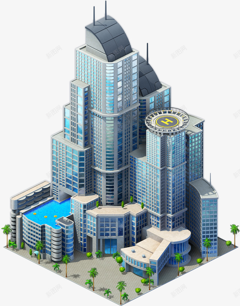 Poker City  Builder   post processing game location   These are buildipng免抠素材_新图网 https://ixintu.com 