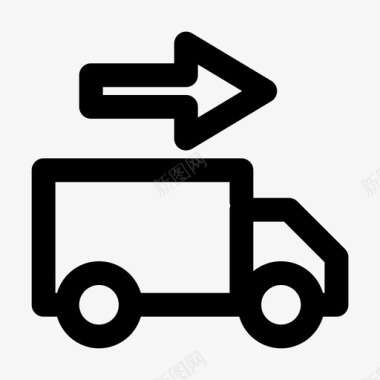 汽车送货货物起重卡车图标