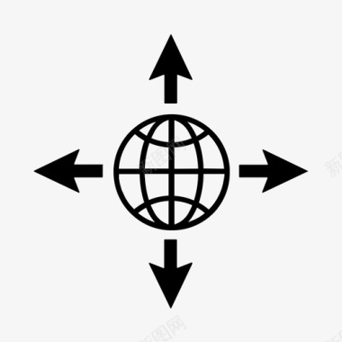 互联网箭头地球仪图标