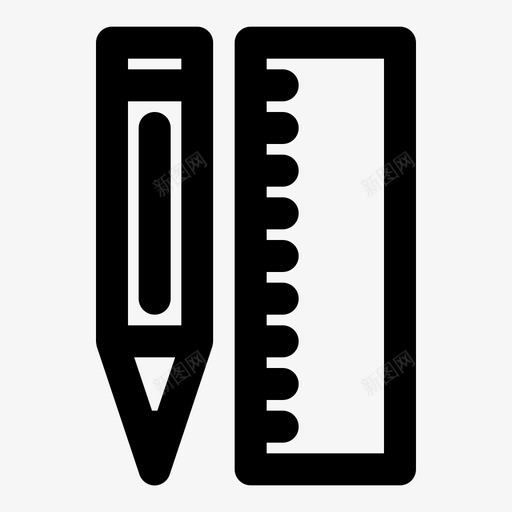 铅笔尺学习测量svg_新图网 https://ixintu.com 铅笔 学习 测量 学生 学校 设备