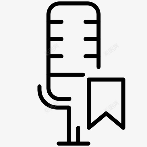 播客书签音频麦克风svg_新图网 https://ixintu.com 播客 书签 麦克风 音频 流媒体