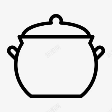 陶器平底锅传统厨具图标