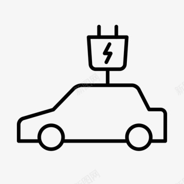 电动汽车清洁能源生态能源图标