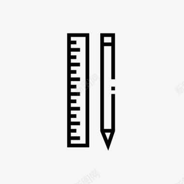 铅笔秤绘图工具测量图标