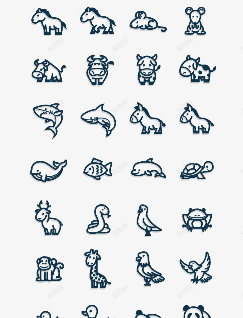 Vectorial Animals   Cute and simple vectorial animal icons iconpng免抠素材_新图网 https://ixintu.com 