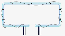 蓝色霓虹灯边框图案喜庆PNG素材素材