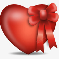 带蝴蝶结的红色爱心图标 icon com 爱情图片素材