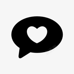网络聊天元素聊天气泡里的心形图标 icon com Web UI 爱情图片高清图片