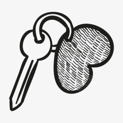 心形钥匙图标 icon com Web UI爱情图片素材