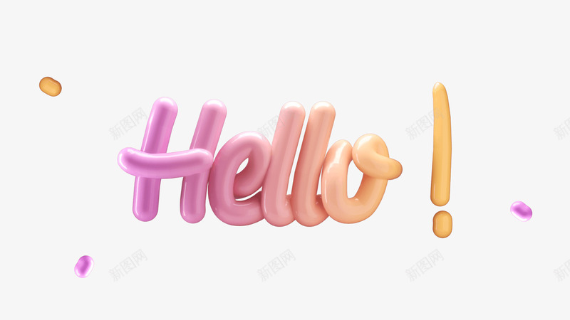 hello 3d lettering创意png免抠素材_新图网 https://ixintu.com 创意