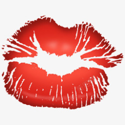 红色唇印图标爱情图片素材