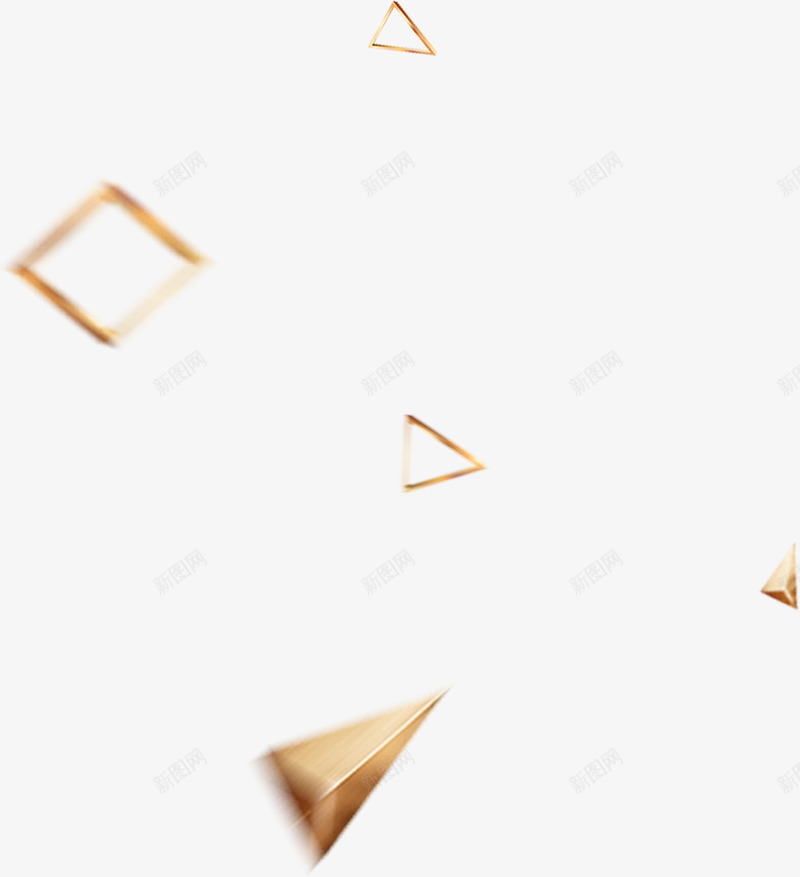 金色几何图漂浮素材png免抠素材_新图网 https://ixintu.com 金色 手绘 几何图形 四方框 三角形 三棱锥 卡通装饰 漂浮 素材 