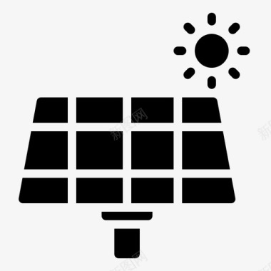 太阳能电池板生态环境图标