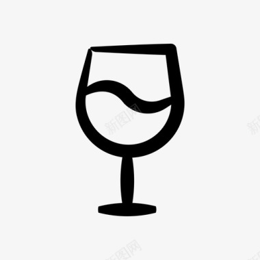 葡萄酒玻璃杯一杯葡萄酒图标