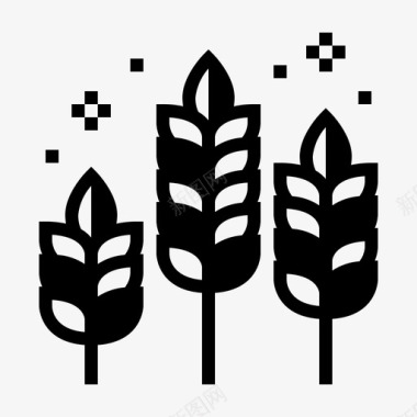小麦农业大麦图标