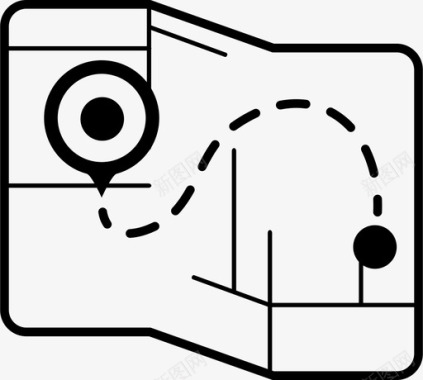 地图方向参观图标