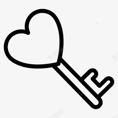 爱情钥匙情侣情人节图标