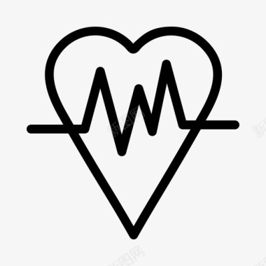 心脏脉搏心电图健康图标