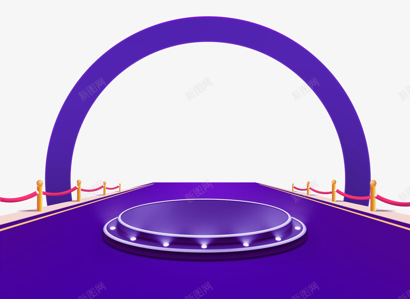 渐变紫色圆形舞台图形设计png免抠素材_新图网 https://ixintu.com 几何图形 创意设计 装饰 立体 红丝带 C4D 立式圆弧 圆盘 圆台 舞台 紫色背景 闪光球  渐变 漂浮 彩色 海报素材 透明