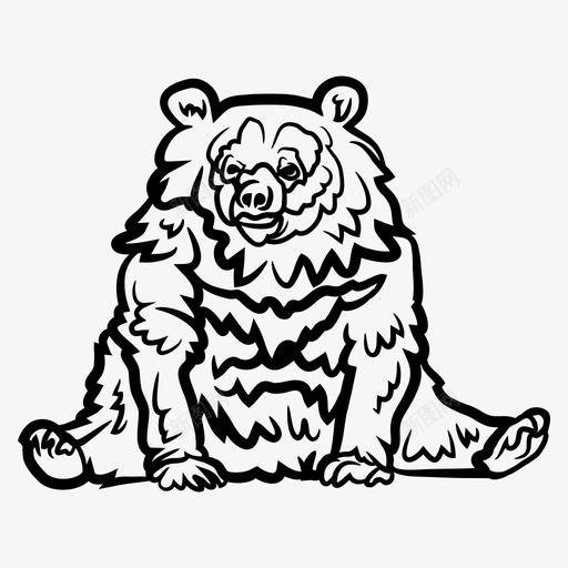 月亮熊动物黑熊svg_新图网 https://ixintu.com 月亮 熊月亮 熊动物 动物 黑熊 哺乳动物