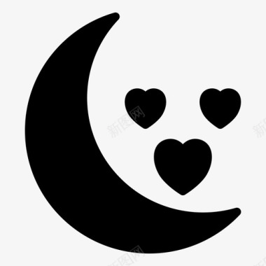 月亮心爱情图标
