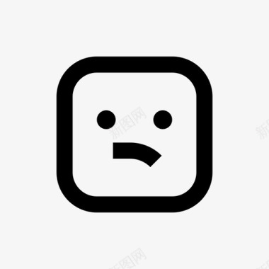 失望失望表情符号线方块表情符号64px图标