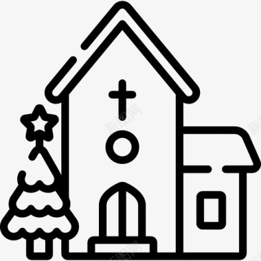 教堂建筑基督教图标