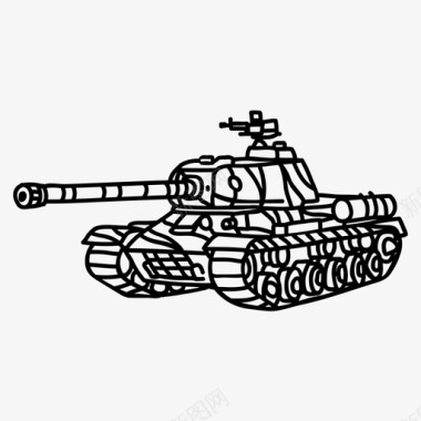 重型坦克汽车军用图标