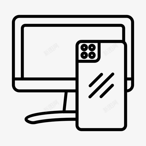 带电话的桌面计算机小工具svg_新图网 https://ixintu.com 电话 桌面 计算机 小工 工具 技术 带电 面带