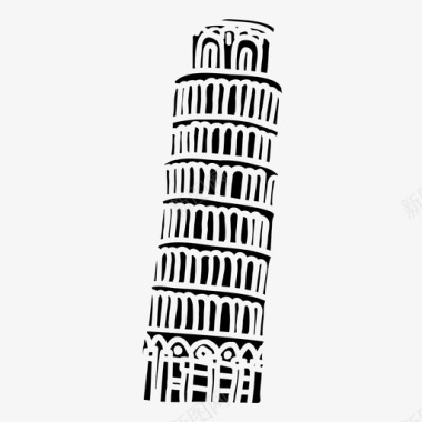 比萨斜塔建筑意大利图标