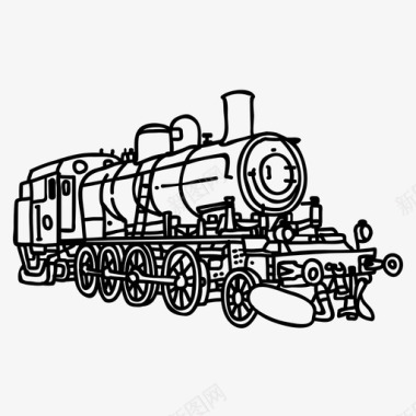 蒸汽火车机车运输图标
