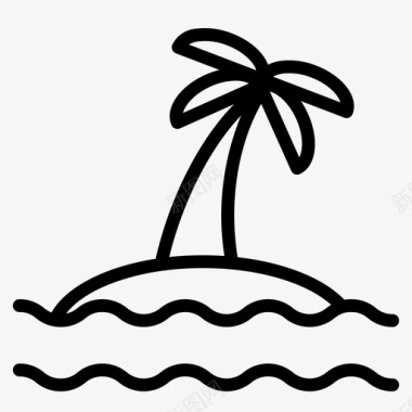岛海滩椰子树图标