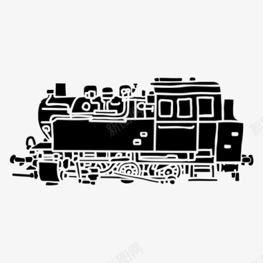 蒸汽火车火车头运输图标
