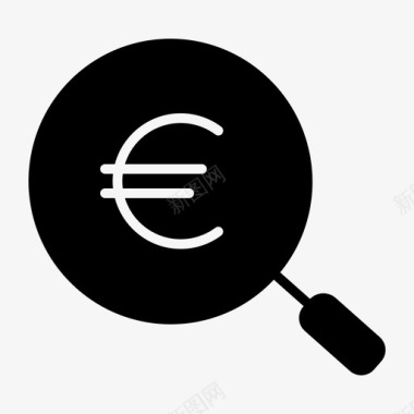 搜索资金欧元寻找投资图标