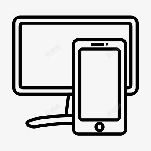带电话的桌面计算机小工具svg_新图网 https://ixintu.com 电话 桌面 计算机 小工 工具 带电 面带 屏幕 技术