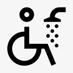 残疾人淋浴淋浴无障碍残疾人员高清图片