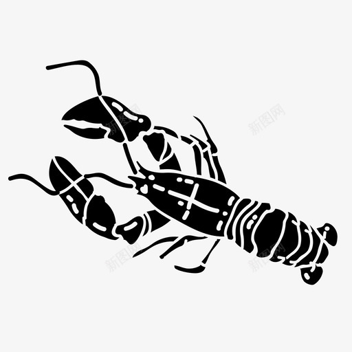 龙虾水生动物虾svg_新图网 https://ixintu.com 水生 动物 龙虾 水下 固体