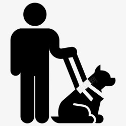 盲犬带助犬的人助犬盲人高清图片