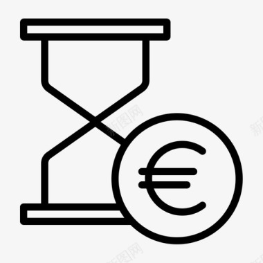 时间就是金钱时钟欧元图标